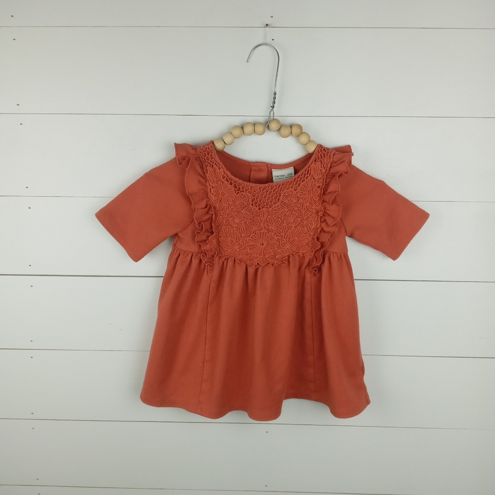 Rachel Zoe girls size 4T dusty rose lace ruffle accent blouse embroidery lace